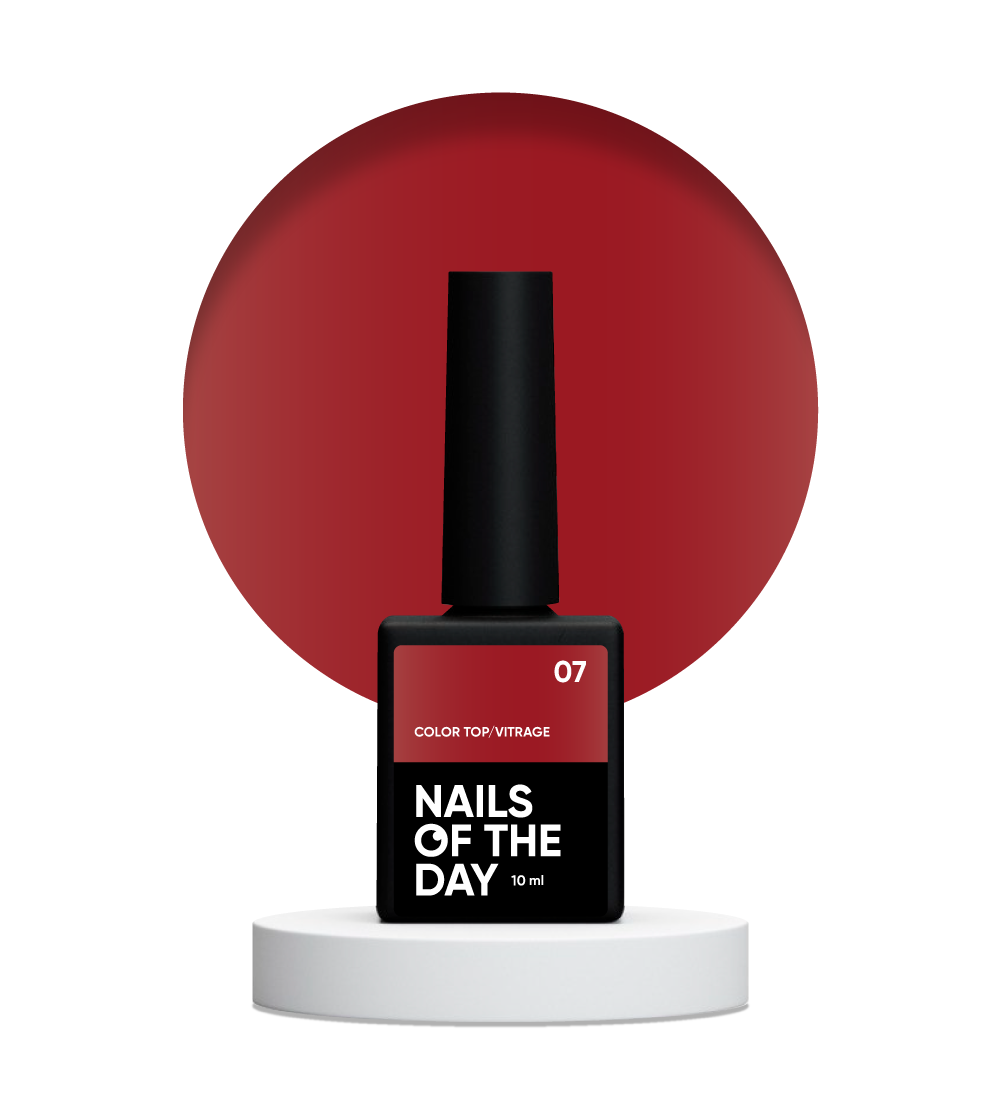 Топ без липкого шару камуфлюючий Nails Of The Day Color top 10 мл 07 Напівпрозорий бордовий вітраж (2540120795)