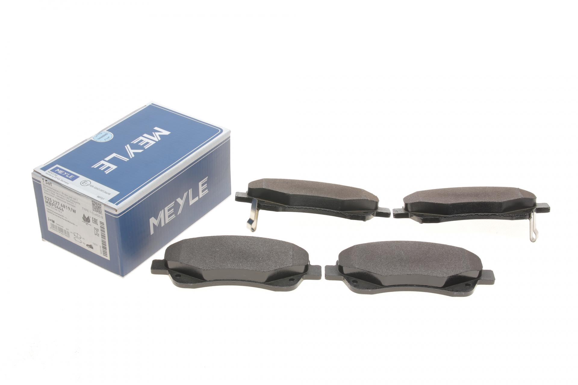 Колодки тормозные передние Meyle 025 237 6819/W Toyota Avensis/Corolla 03-09