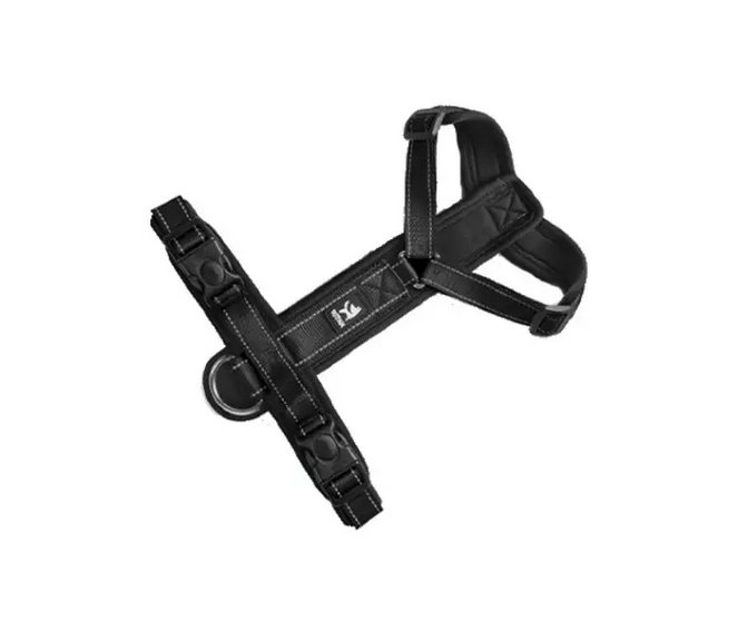 Шлея для собак небольших пород на 2 кольца со светоотражающими элементами M Черный (1B0191)