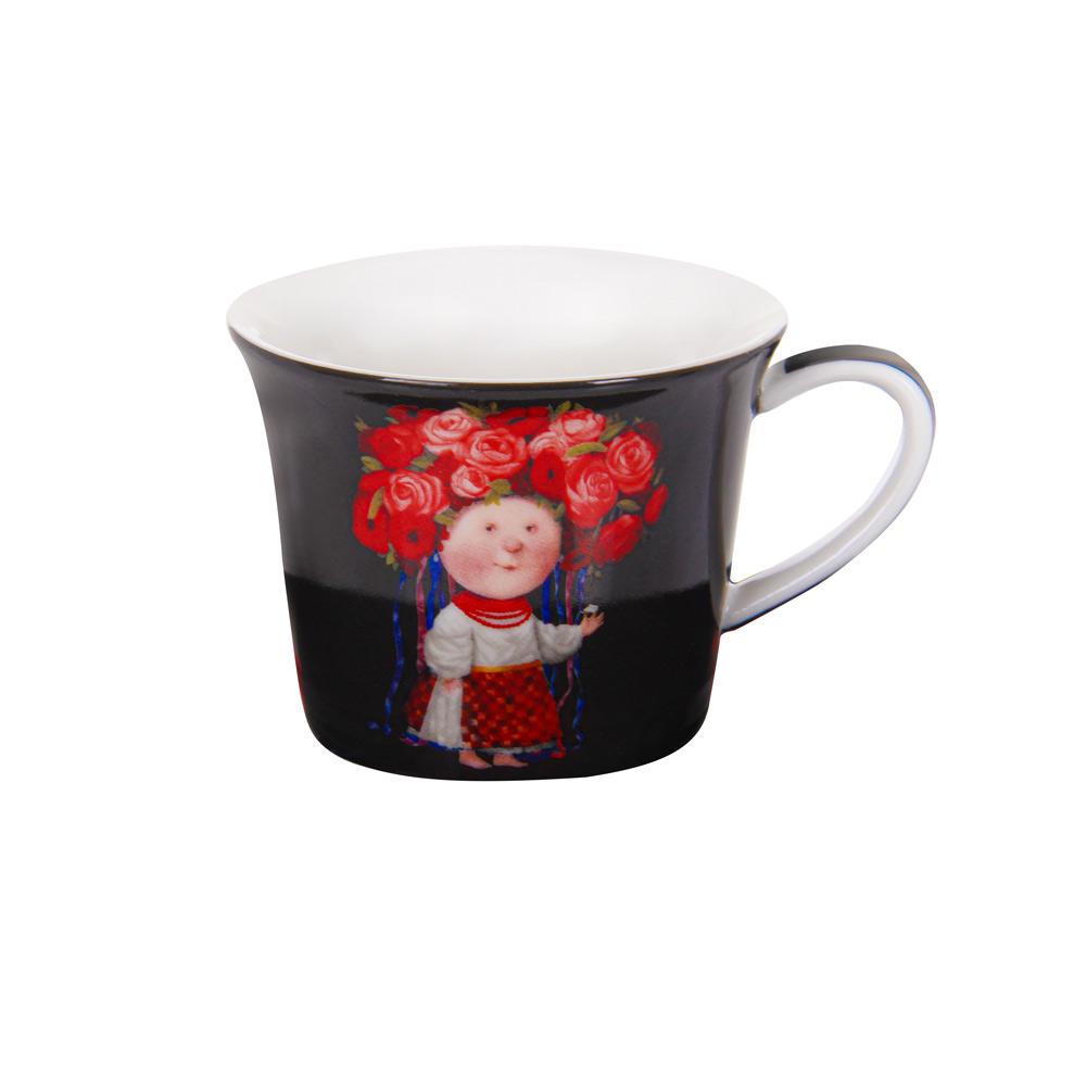 Чашка кавова порцелянова Lefard Україночка з блюдцем 75 мл (924-669) - фото 2 Чашка кавова порцелянова Lefard Україночка з блюдцем 75 мл (924-669) - фото 2