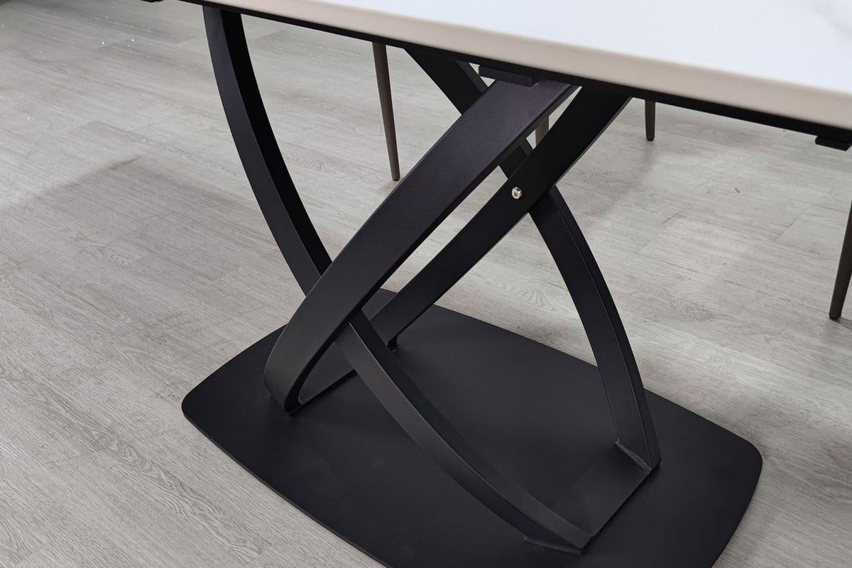 Стол обеденный раскладной Intarsio HILDA CERAMIC 160-240х90 см Белый матовый/Черный (HILDA160) - фото 7 Стол обеденный раскладной Intarsio HILDA CERAMIC 160-240х90 см Белый матовый/Черный (HILDA160) - фото 7