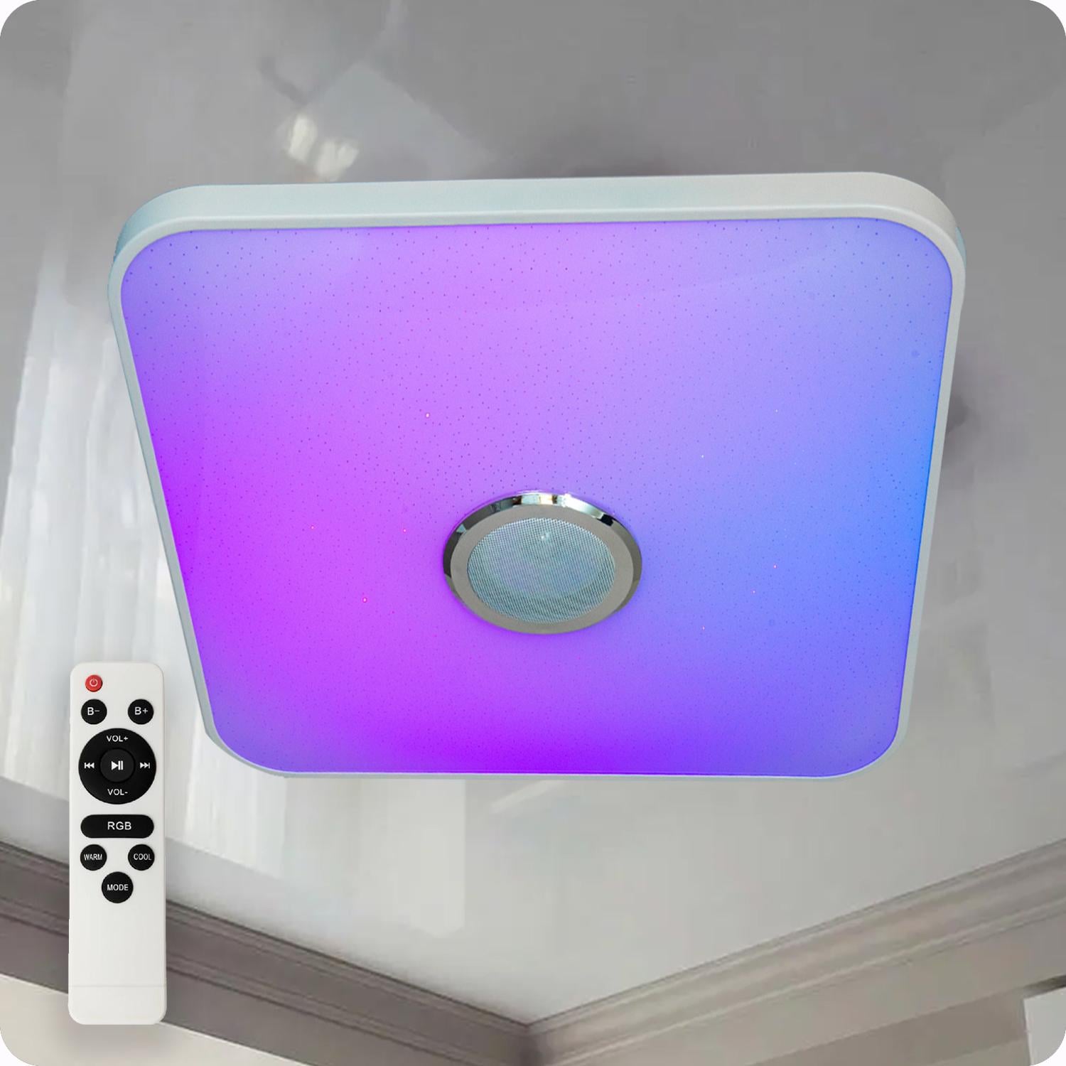 Люстра светодиодная 517 Dlight RGB с пультом и колонкой 80 Вт Белый (02164)