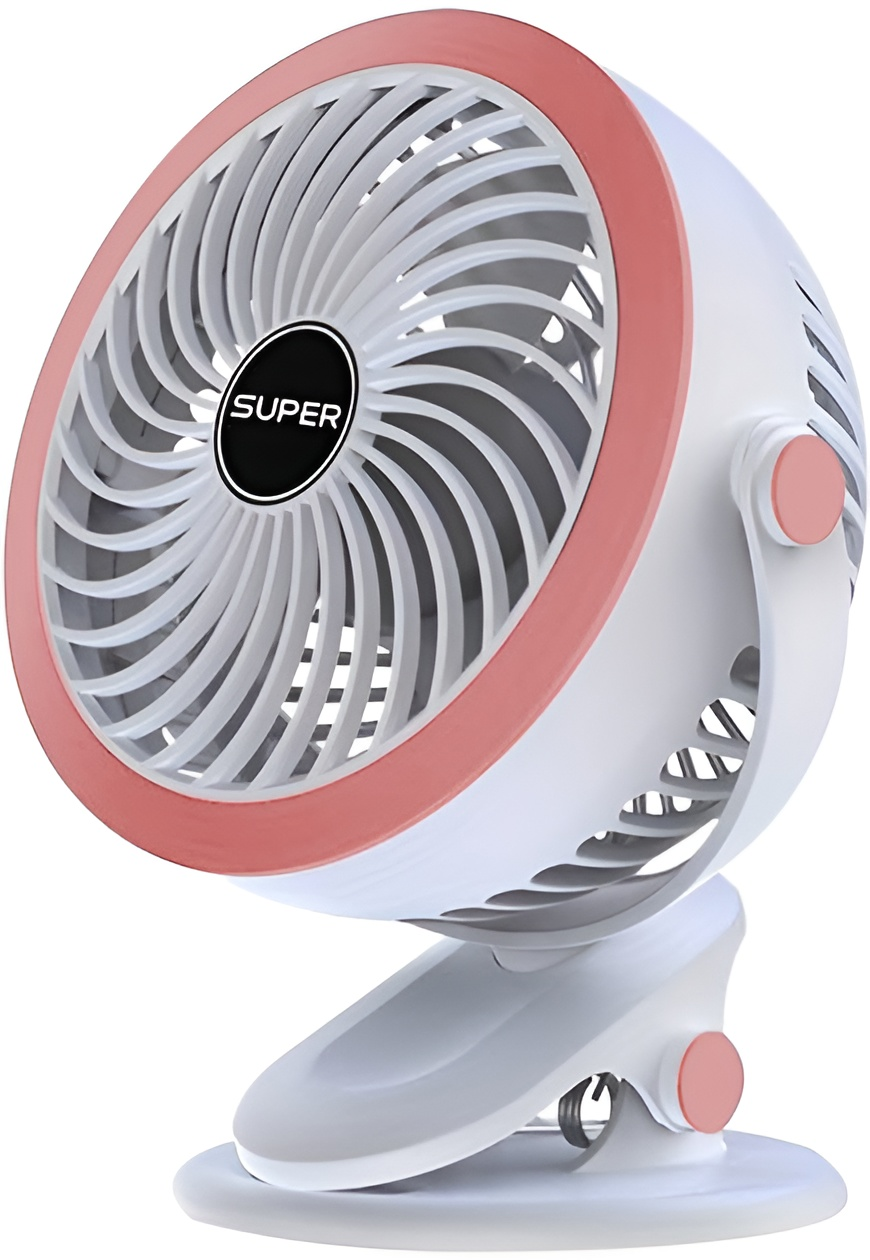 Вентилятор Andowl QF200Х1 с аккумулятором на прищепке Розовый (dfdc80a1)