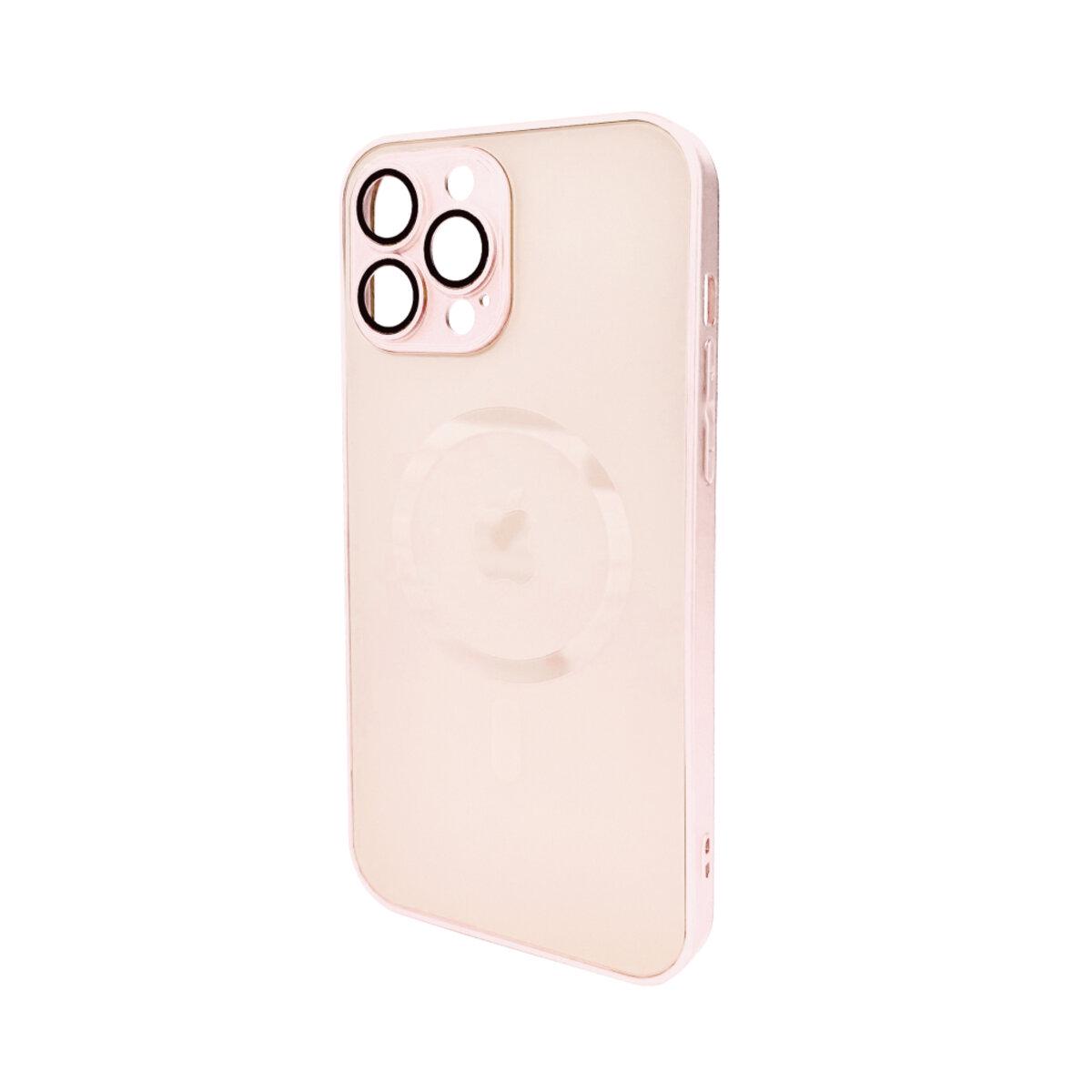 Противоударный чехол для Apple iPhone 13 Pro Max AG Glass Matt Frame Color MagSafe / Chanel Pink