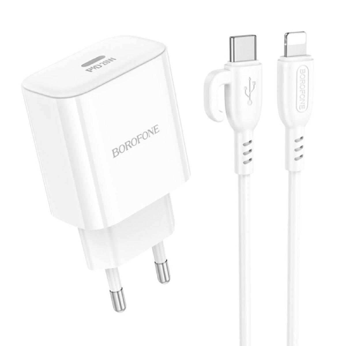Зарядное устройство сетевое Borofone BA81A PD 20W USB-C Lightning 1 м White (25878732)