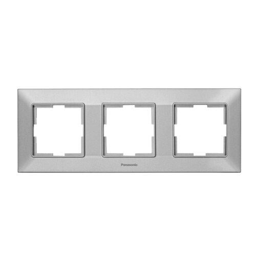 Рамка трёхместная горизонтальная Panasonic Arkedia Slim Серебристый (WNTF0803-2SL) Рамка трёхместная горизонтальная Panasonic Arkedia Slim Серебристый (WNTF0803-2SL)