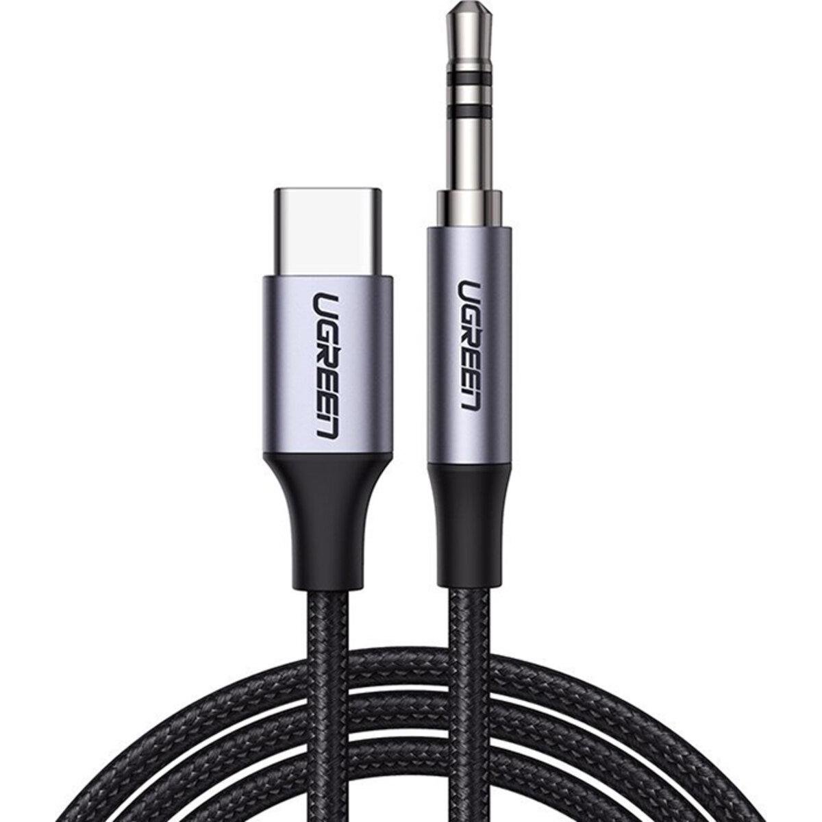 Кабель UGREEN CM450 USB-C 3,5 мм Male Audio Cable with Chip 1 м Black (19100492)