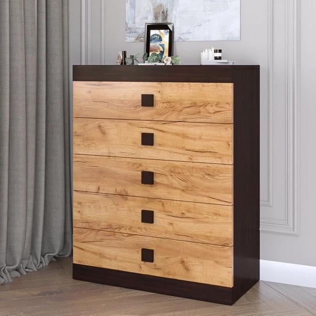 Комод Еверест Соната-2 80х38х101 см Венге/Крафт золотой (EVR-20144)