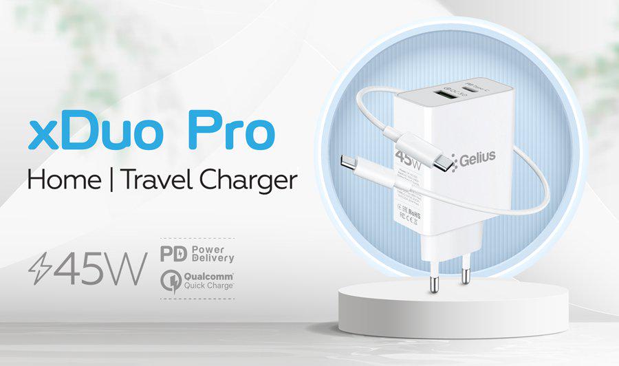 Зарядний пристрій мережевий Gelius X-Duo PRO 45W GP-HC053 Type-C/Type-C White (92355) - фото 9 Зарядний пристрій мережевий Gelius X-Duo PRO 45W GP-HC053 Type-C/Type-C White (92355) - фото 9