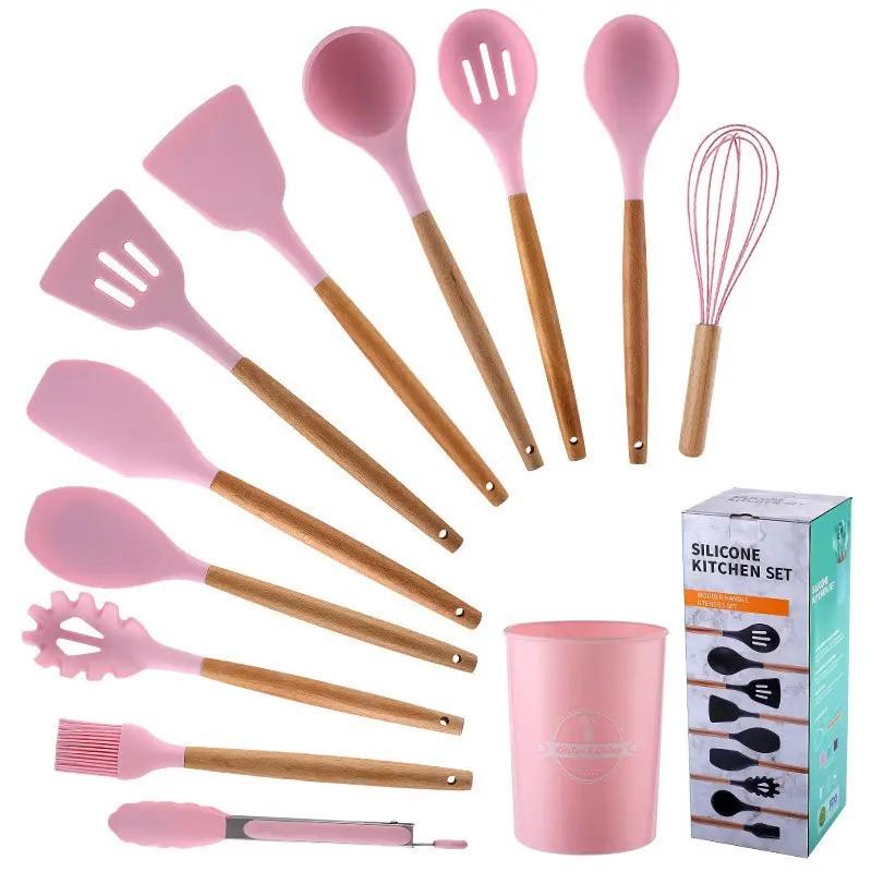 Набір кухонного приладдя Kitchen Set 12 пр. Рожевий (1679198430)