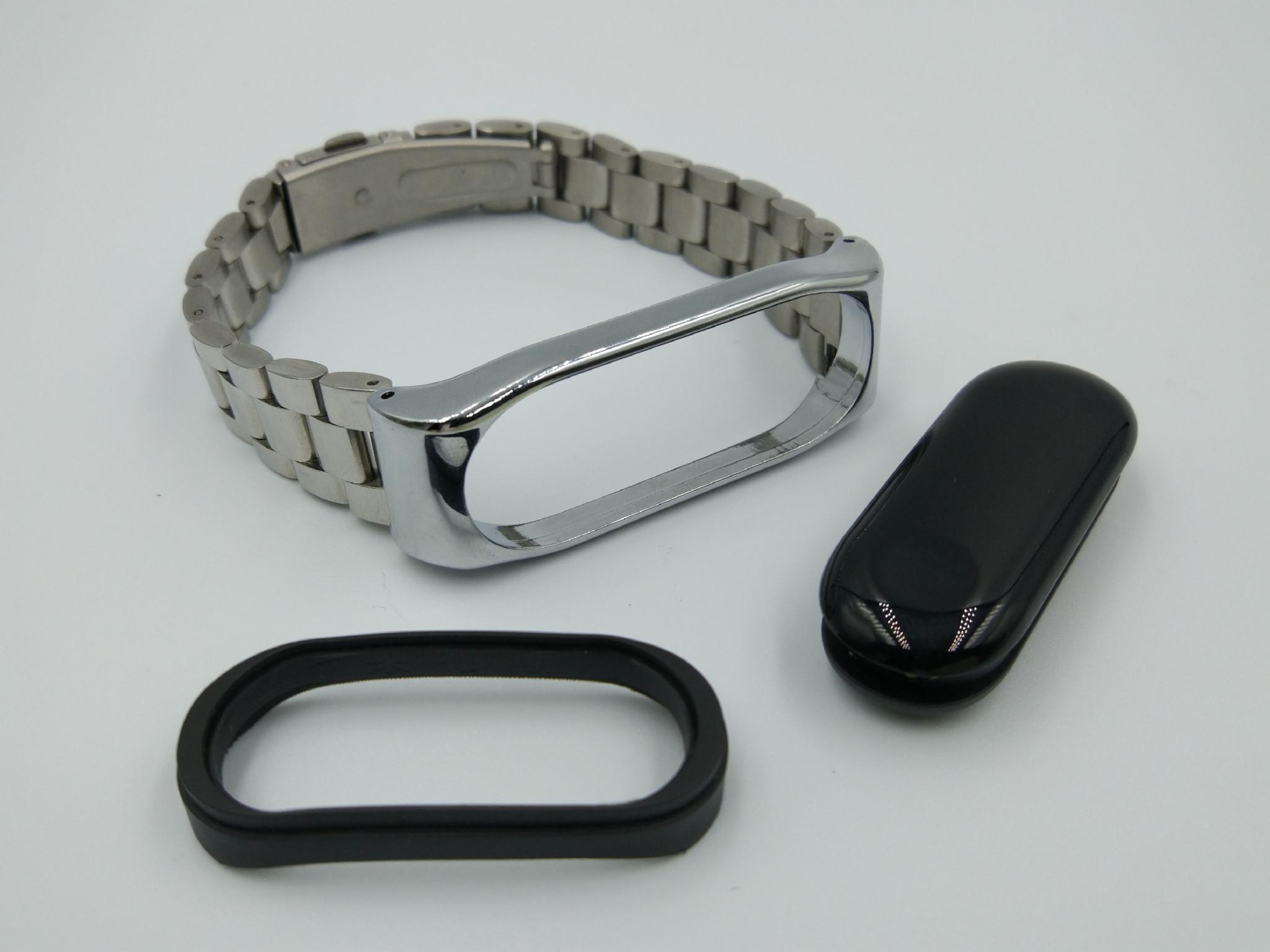 Ремешок MiJobs металлический для Xiaomi Mi Band 5/4/3 Серебряный (1789P) - фото 10