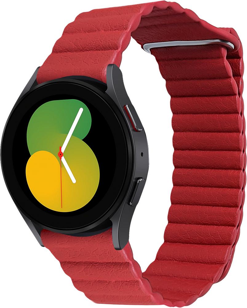 Ремешок кожаный Genis для Galaxy Watch 5 40 мм Red (29198-2D)
