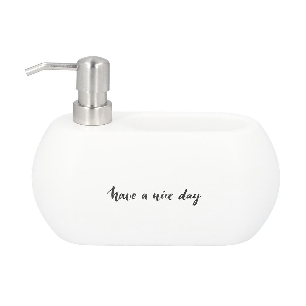 Дозатор для мыла с местом для губки Homla TEANA 24х5х13 см Белый (164393)