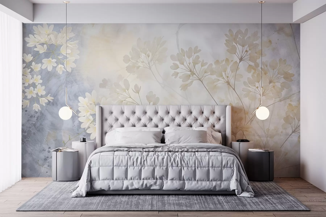 Фотошпалери флізелінові Styleo Квіти в пастельних тонах w08408 400х250 см Різнокольоровий