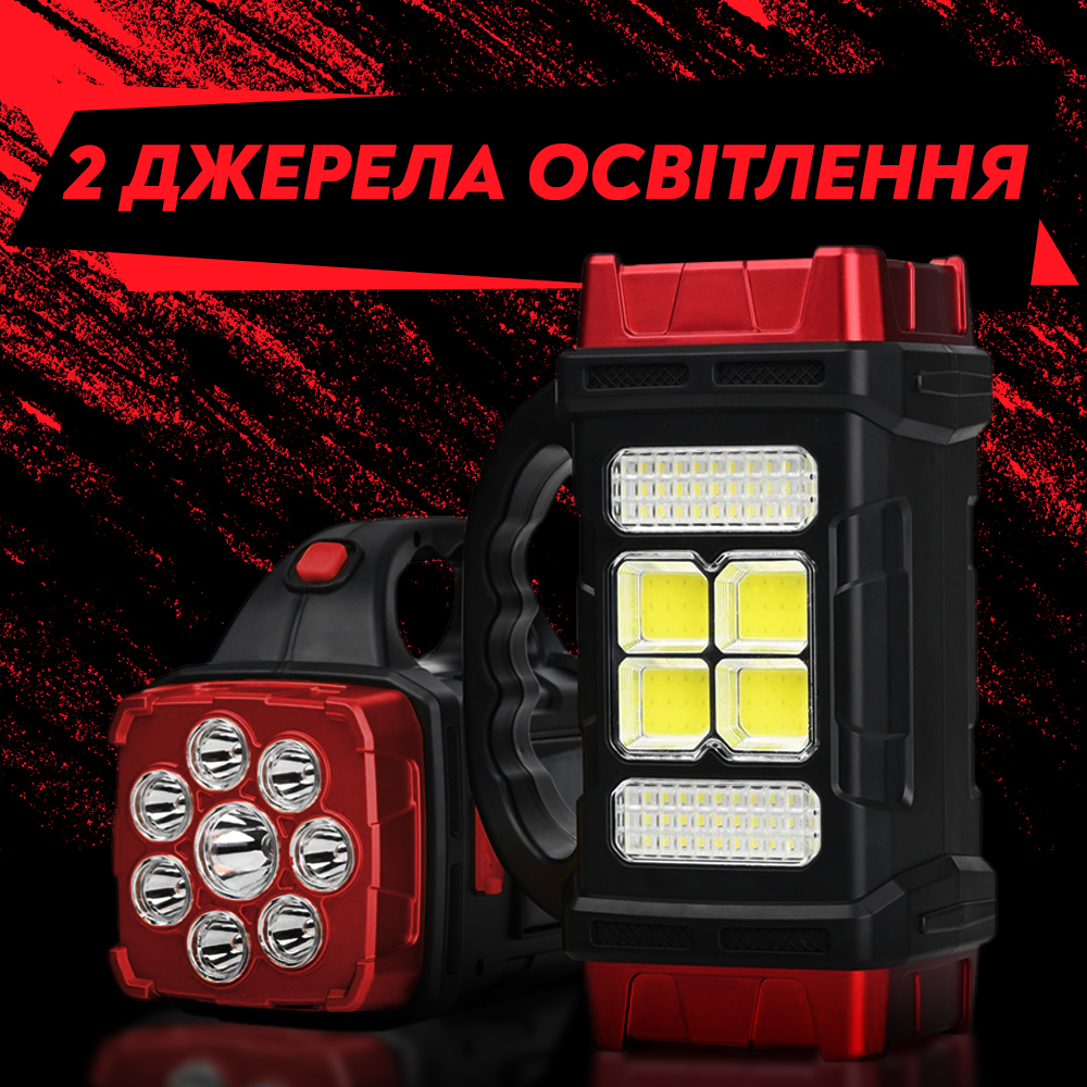 Ліхтар акумуляторний Hurry Bolt HB-1678 LED аварійний із сонячною панеллю - фото 4