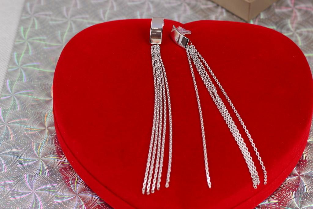 Серьги гвоздики Xuping Jewelry Весенние ручьи 12 см Серебристый