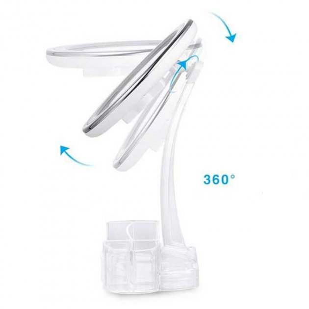 Дзеркало кругле XH-086 з LED підсвічуванням та органайзером (14825) - фото 8 Дзеркало кругле XH-086 з LED підсвічуванням та органайзером (14825) - фото 8