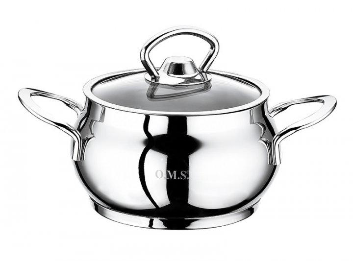 Кастрюля с крышкой OMS Collection 2009-12 12 см 1,1 л Silver (6985d299) Кастрюля с крышкой OMS Collection 2009-12 12 см 1,1 л Silver (6985d299)