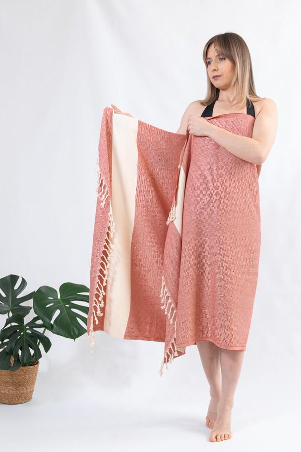 Полотенце пляжное Peshtemal Elmas 100х180 см Красное (26498184) - фото 6