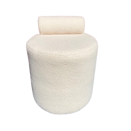 Пуф з підголовником Snail м'який 55x55x55 см Молочний