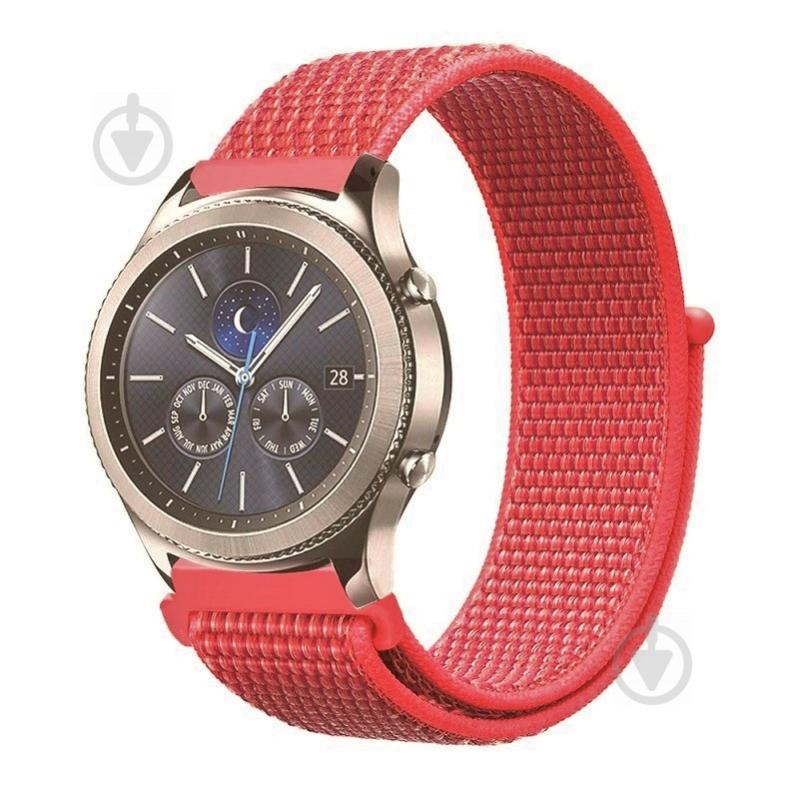 Ремешок BeWatch для Xiaomi Amazfit BIP| Lite | GTS | GTS 2 | GTR 42mm нейлоновый 20мм липучка Красный (1011384)