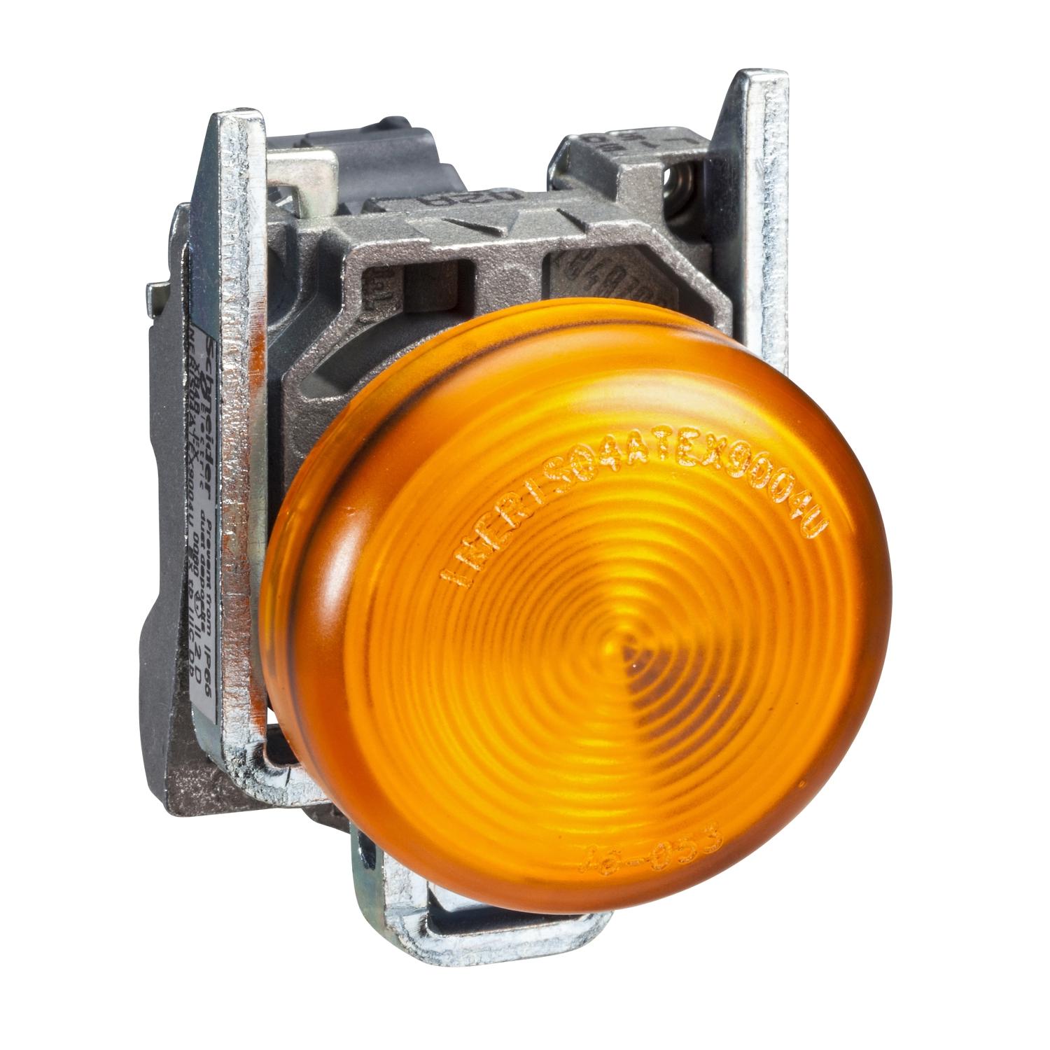 Лампа сигнальная Schneider Electric Harmony XB4 22 мм AC BA 9s 250V без лампы Желтый (XB4BV65)