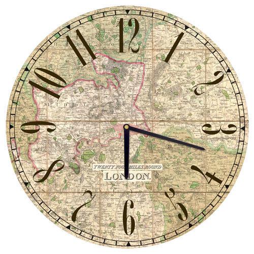 Часы настенные круглые Presentville Карта 36 см (CHR O 15M014)