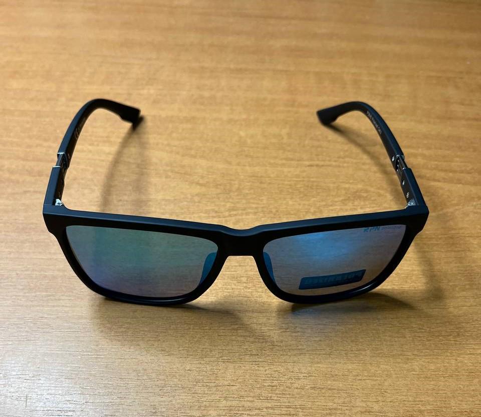 Сонцезахисні окуляри чоловічі Polaroid UV400 поляризаційні антиблікові квадратні Чорний/Ice Blue (a3fa4842) - фото 3