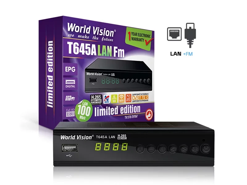 Тюнер Т2 World Vision T645A LAN FM - фото 2