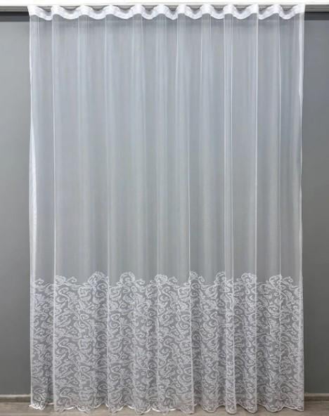 Тюль жаккардовый с узором 2,88 м Белый (1590т)