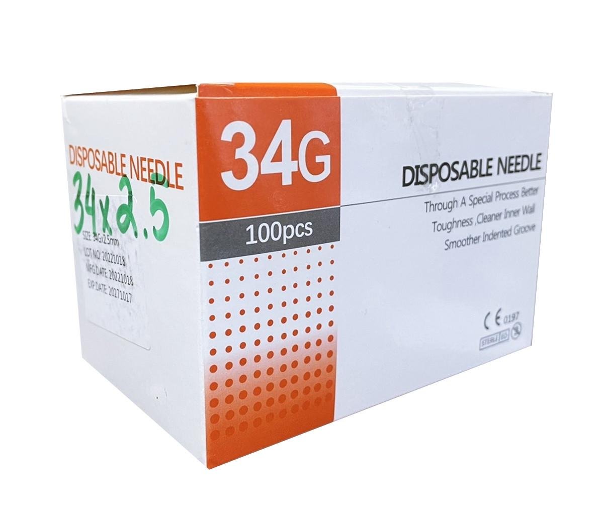 Игла для мезотерапии Disposable needle G34х8 мм 100 шт. (17837086)