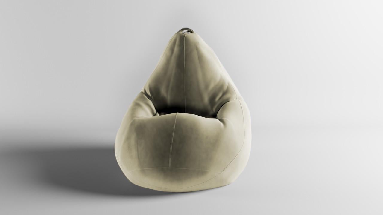 Бескаркасное кресло-мешок SkyPuff MEGA Груша Велюр Virginia XXXL 160х120 см Light Beige (160080)