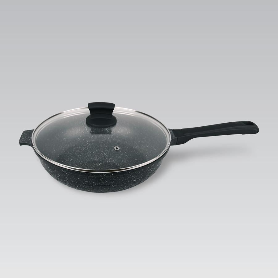 Сковорода сотейник з антипригарним покриттям і скляною кришкою Maestro Granite 28 см (MR-1226-28) Сковорода сотейник з антипригарним покриттям і скляною кришкою Maestro Granite 28 см (MR-1226-28)