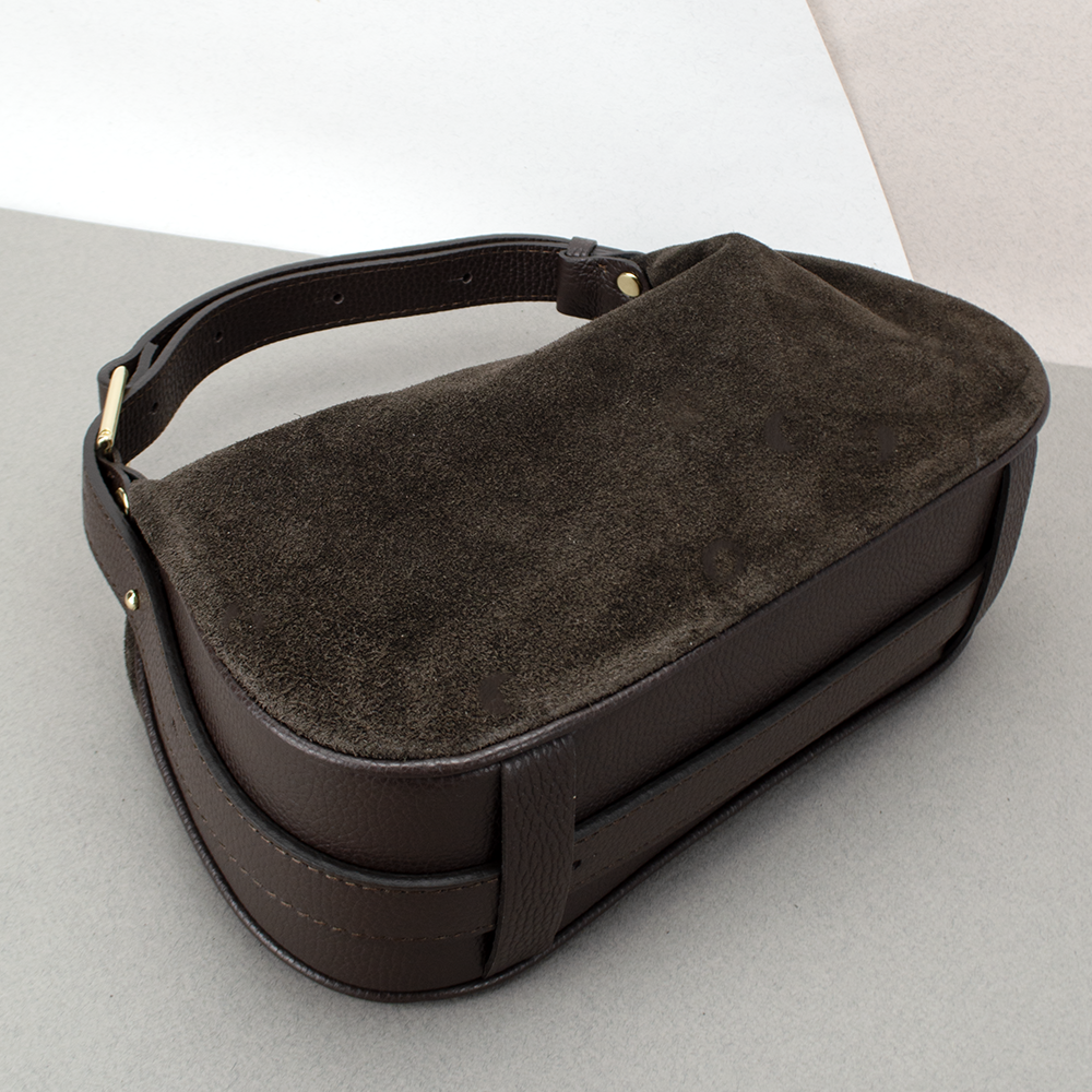 Сумка женская замшевая Virginia Conti 03800 Шоколадный (2423713034) - фото 4 Сумка женская замшевая Virginia Conti 03800 Шоколадный (2423713034) - фото 4