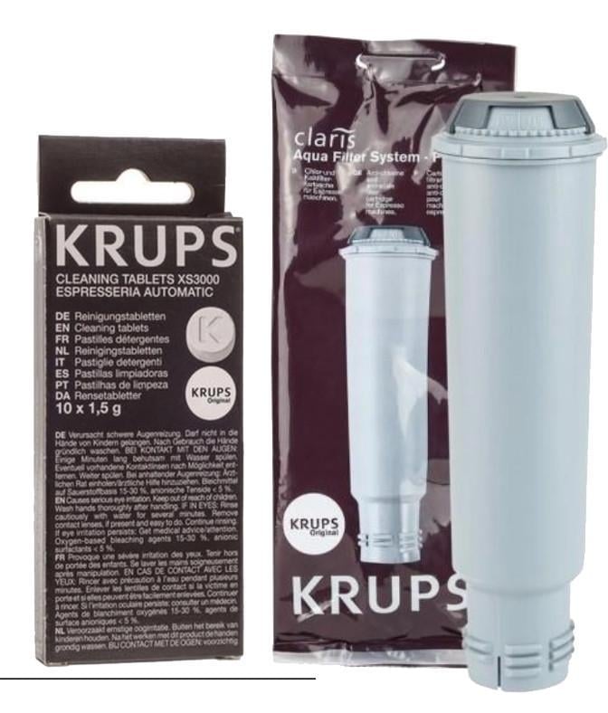 Набір для чищення кофемашин Krups (таблетки xs300010 та фільтр Krups F088)