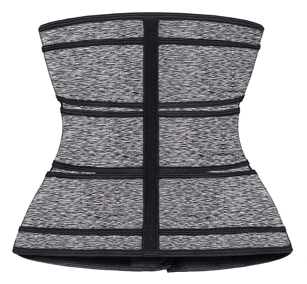 Утягуючий пояс-корсет для схуднення з ефектом сауни Сірий (0269)