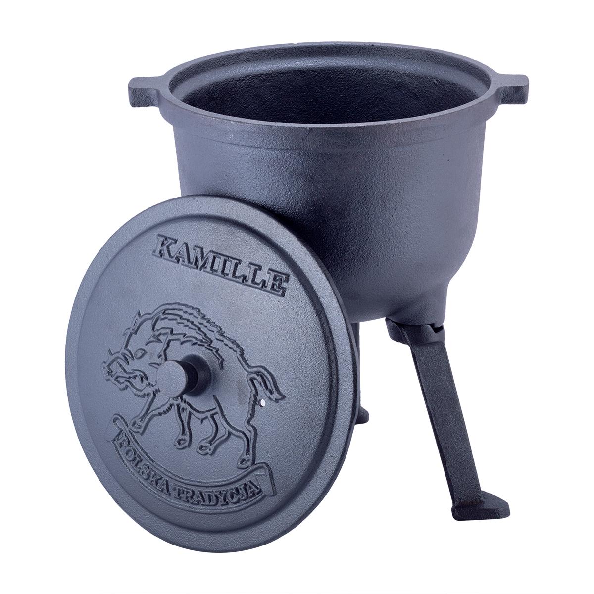 Котел на ніжках Kamille KM-4801V чавунний з кришкою та ручкою 7 л Темно-сірий (124-84-4801V) - фото 3 Котел на ніжках Kamille KM-4801V чавунний з кришкою та ручкою 7 л Темно-сірий (124-84-4801V) - фото 3
