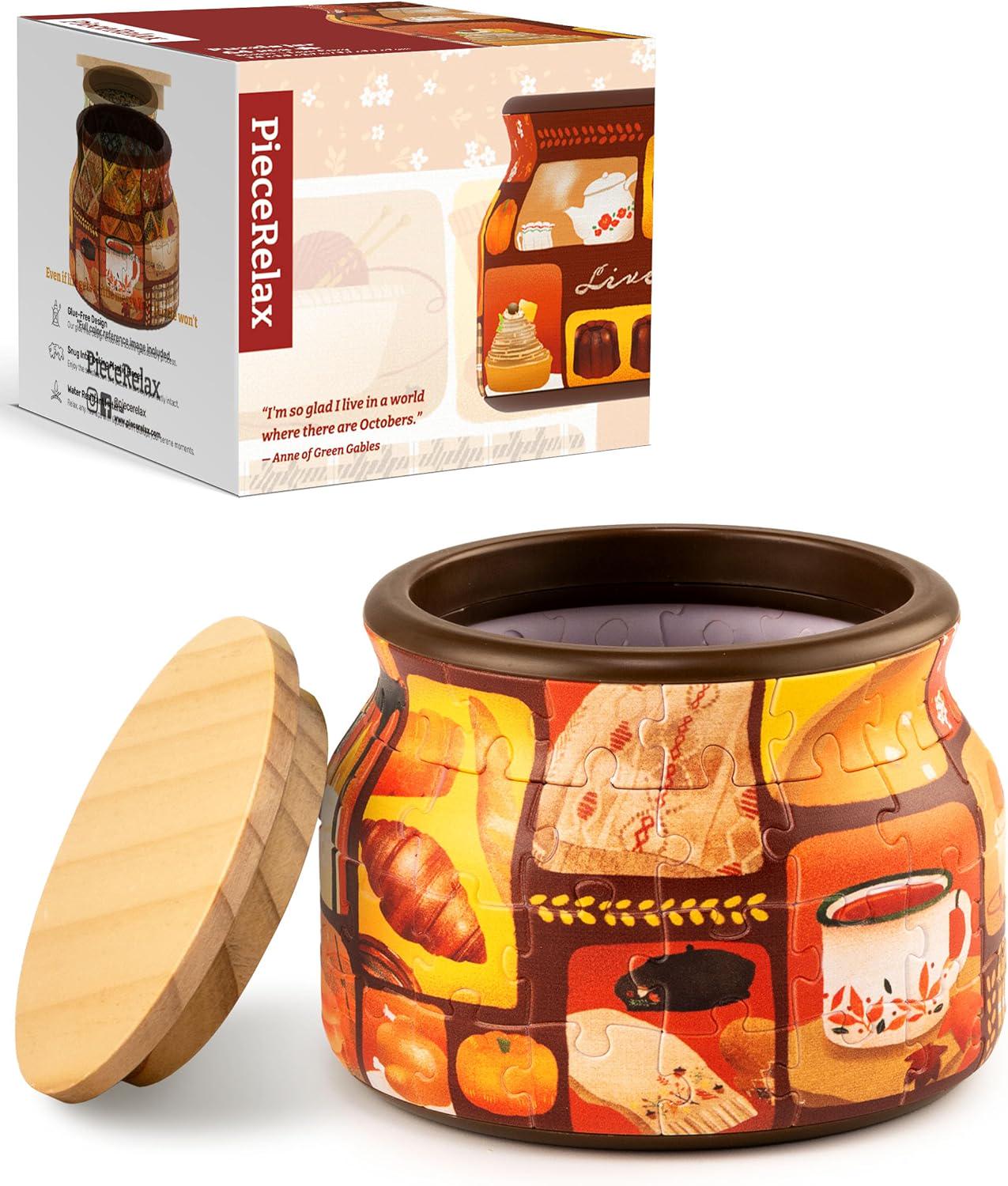 Пазл-ваза 3D PieceRelax Jar с деревянной крышкой пластик 64 детали