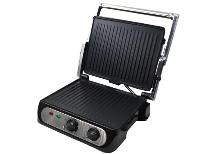 Гриль притискний Crownberg CB 1042 з антипригарним покриттям теплоізольованою ручкою індикаторами мережі та нагрівання