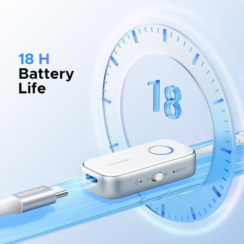 Трансмітер Ugreen Bluetooth 5.4 3.5 мм 18 годин Білий (45812) - фото 5 Трансмітер Ugreen Bluetooth 5.4 3.5 мм 18 годин Білий (45812) - фото 5