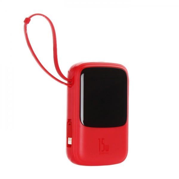 Повербанк міні Baseus Qpow PPQD-B09 10000 mAh 3 А 15 В Lightning Червоний (1739884339)