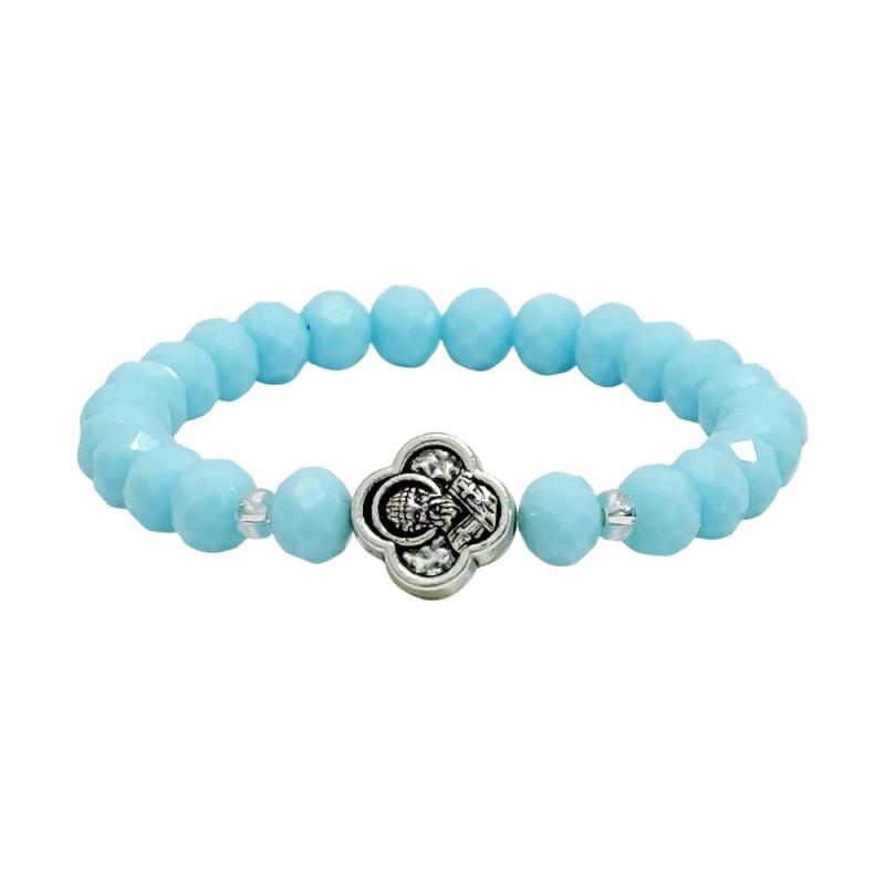 Браслет Святий Спиридон чеське скло Блакитний (200112526)