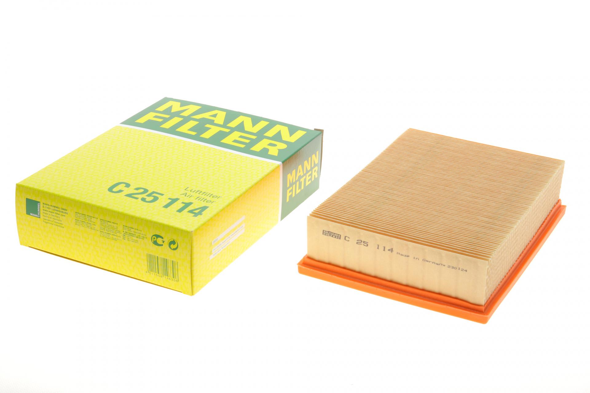 Фильтр воздушный Mann-Filter для BMW 3 E36/E46/5 E39 1,9-3,2i M43/M52/M54/S50 90-07 (C 25 114)