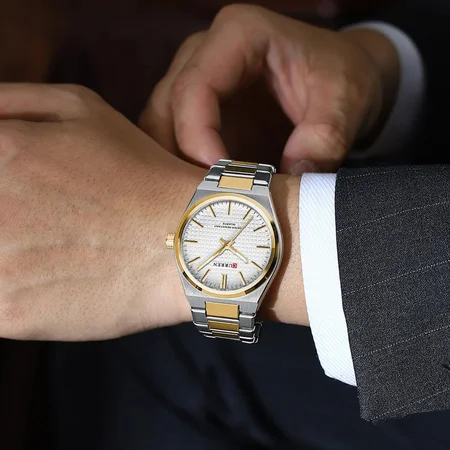 Наручные часы Curren 8439 Silver-Gold-White (2017) - фото 3 Наручные часы Curren 8439 Silver-Gold-White (2017) - фото 3