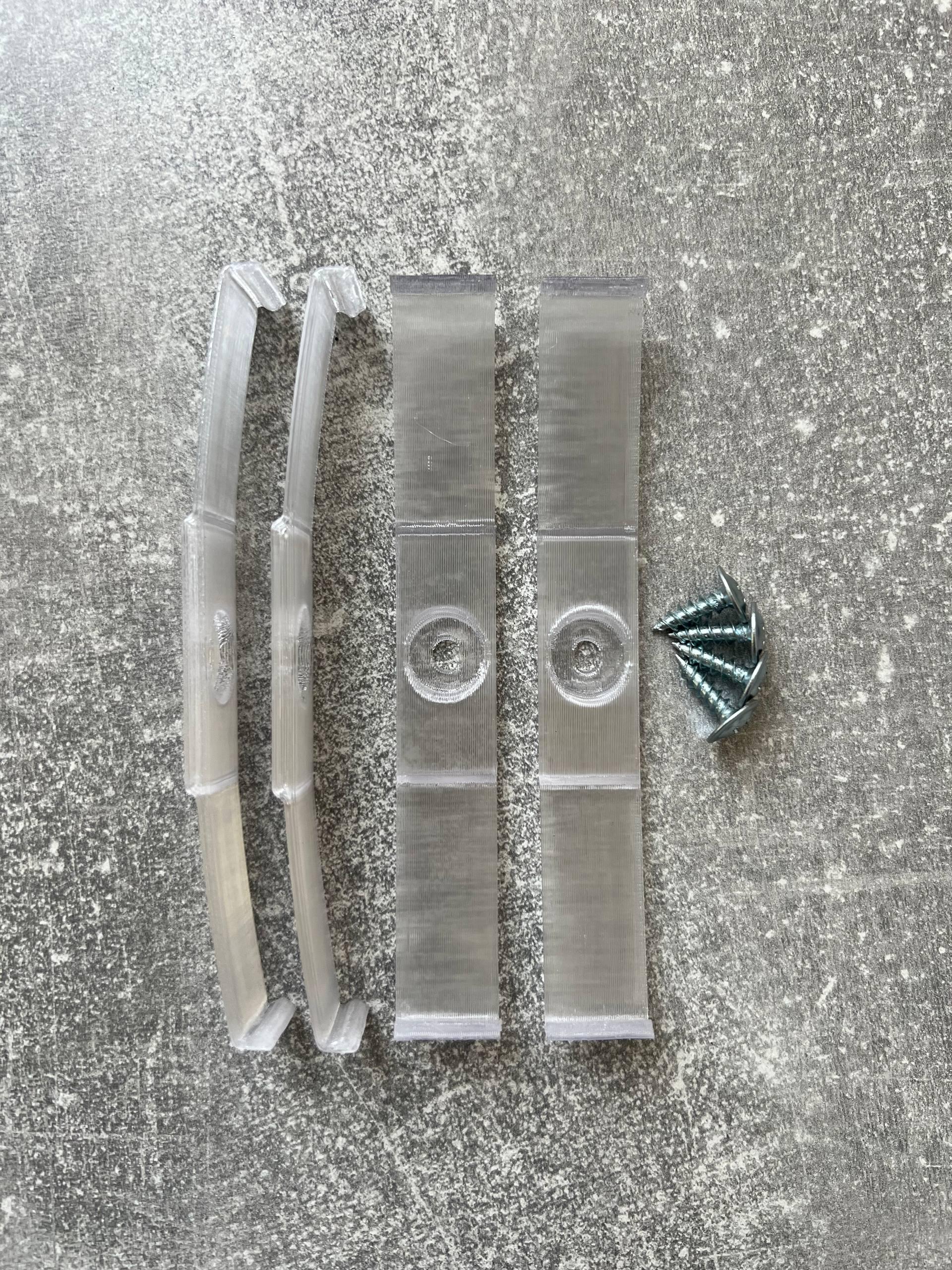 Крепления безрамочные Bezramkavto для 2-х номерных знаков Полупрозрачный