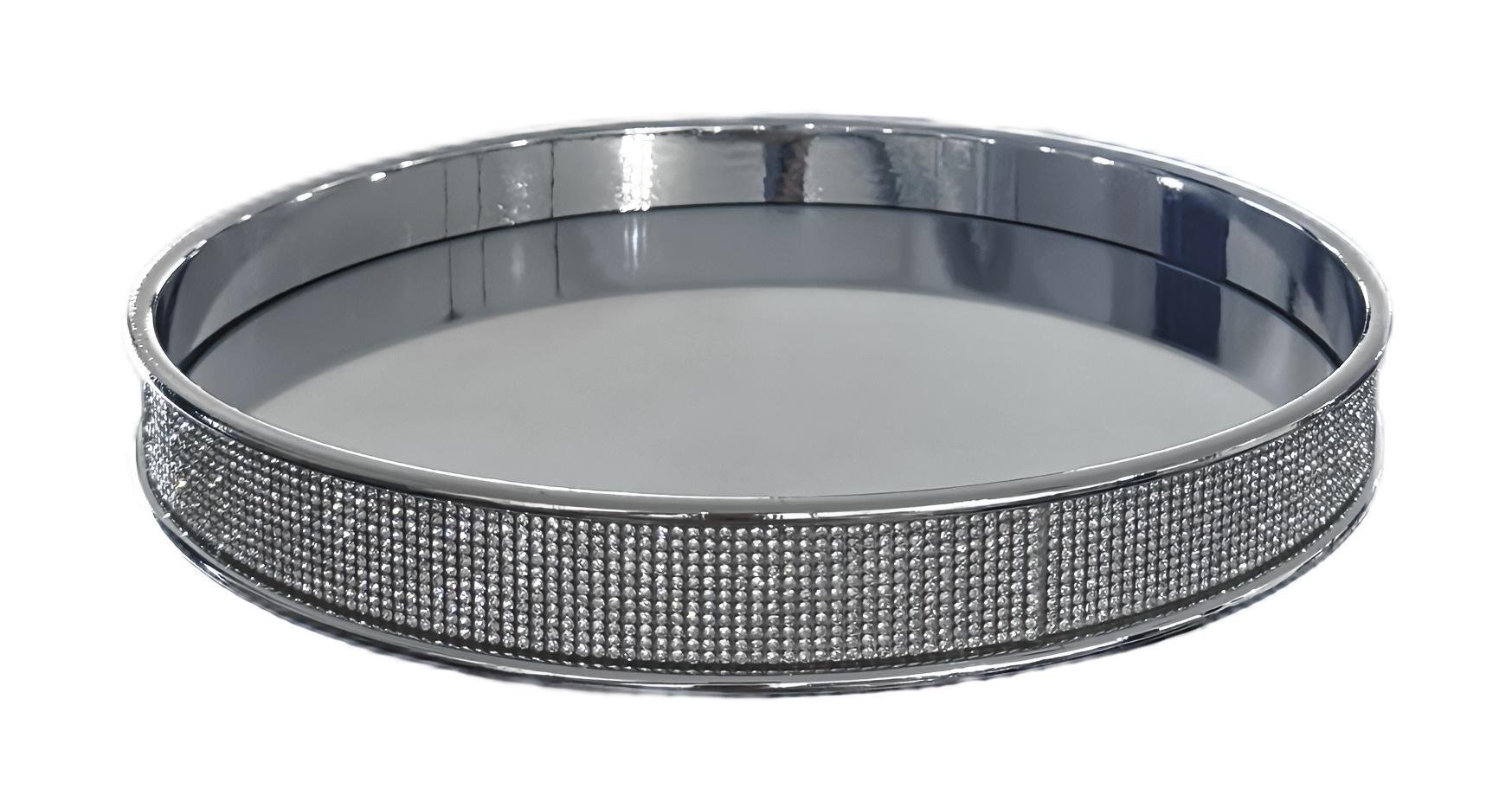 Поднос для свечи круглый с зеркалом и серебряным краем 25x3 см (25983961) Поднос для свечи круглый с зеркалом и серебряным краем 25x3 см (25983961)