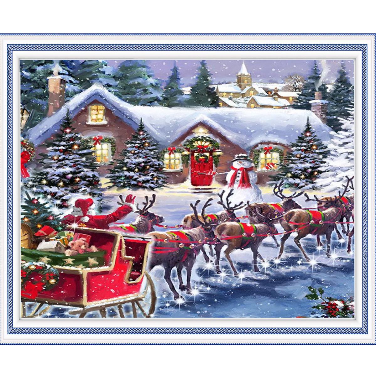 Алмазная мозаика Santi Упряжка Санты 40х50 см на подрамнике (954139)