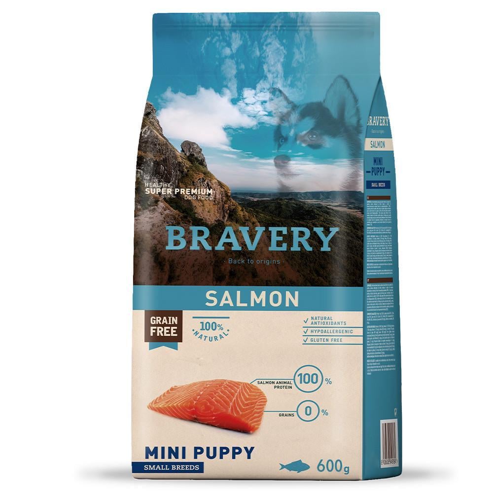 Корм сухой для щенков Bravery Chicken Mini Puppy с лососем 600 г (2102958716)