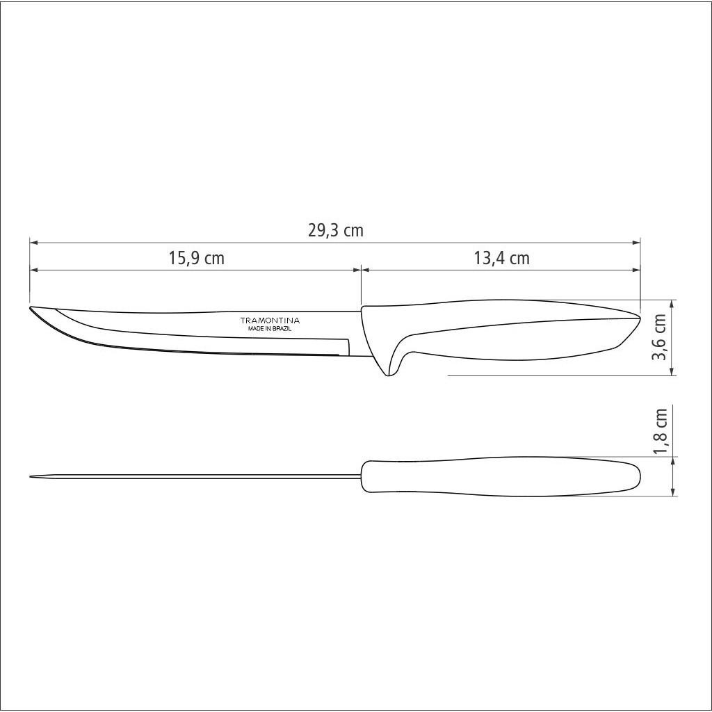 Кухонный нож Tramontina Plenus 152 мм Light Grey (23441/136) - фото 3