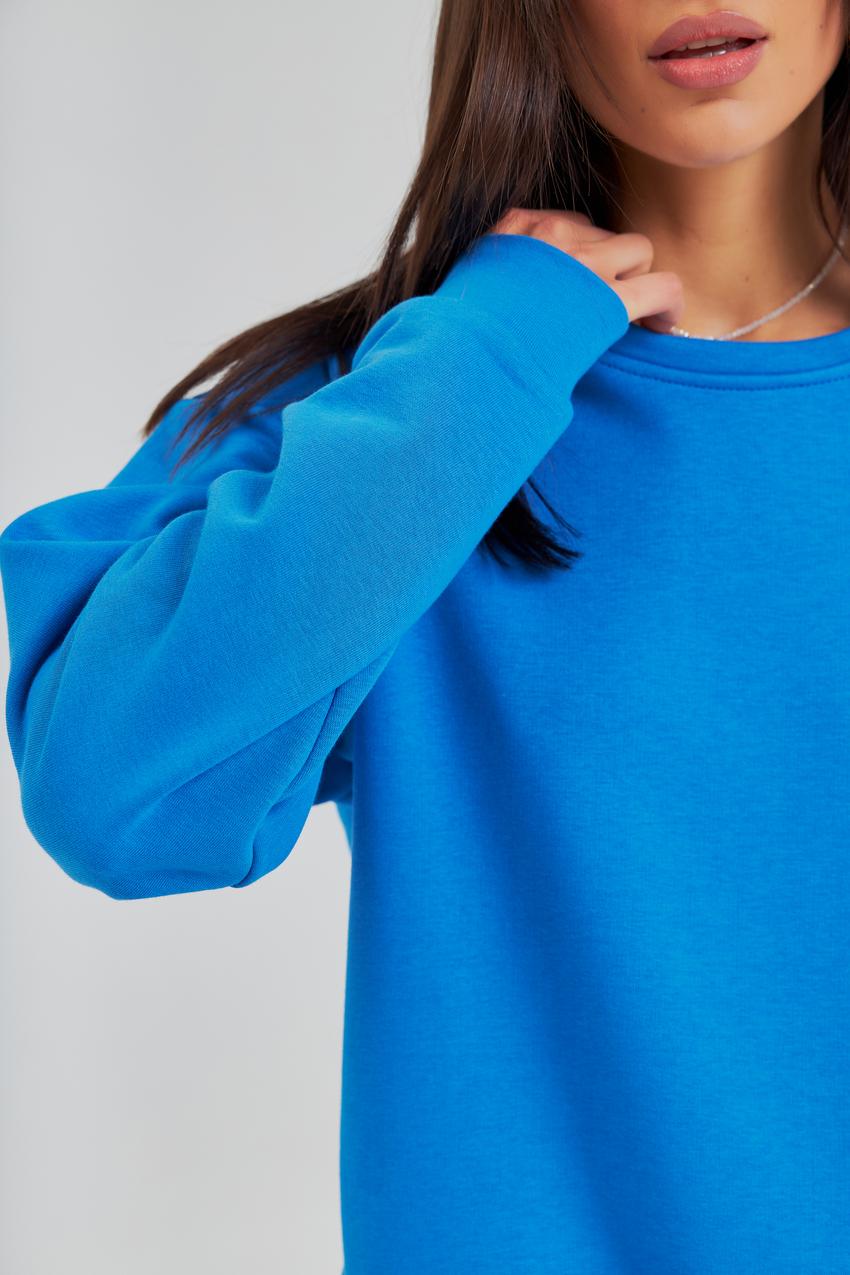 Свитшот женский М126.3 петля с карманами M Синий (690-1-61) - фото 3 Свитшот женский М126.3 петля с карманами M Синий (690-1-61) - фото 3